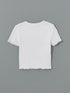 LC Waikiki Embroidered Combed Cotton Women's T-Shirt with Crew Neck